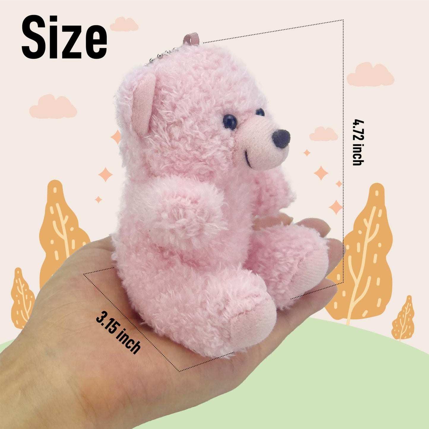 Yjubaoa 12 Pieces Mini Teddy Bear Bulk,4 Inch Small Stuffed Animal Toy, Soft Plush Mini Teddy Bears For Diy Keychain Baby Shower