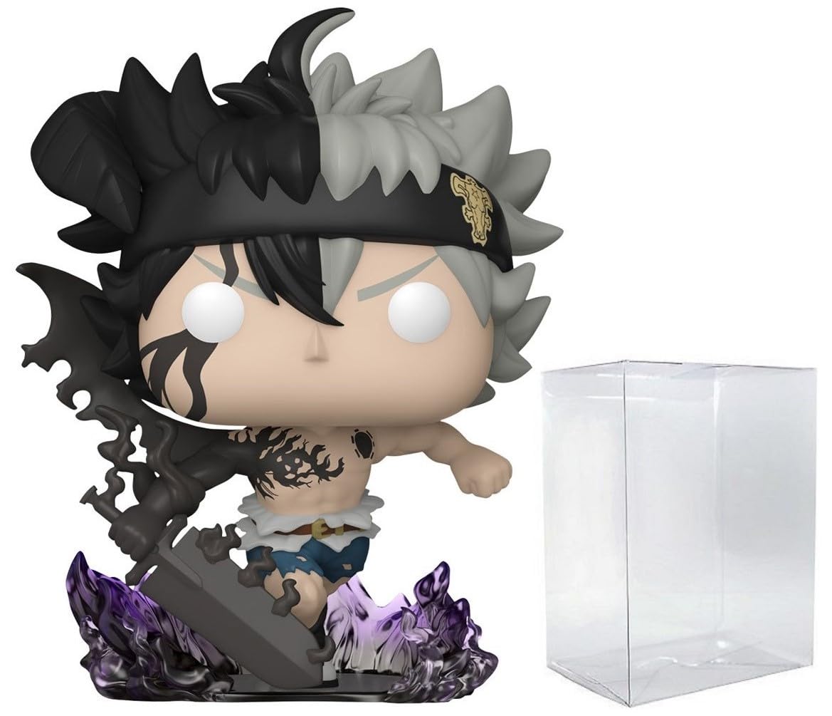 POP Anime: Black Clover - Black Asta Glow-in-The-Dark limited availability Funko Vinyl Figure (Bundled with Compatible Box Protector Case)  Multicolor  3.75 inches