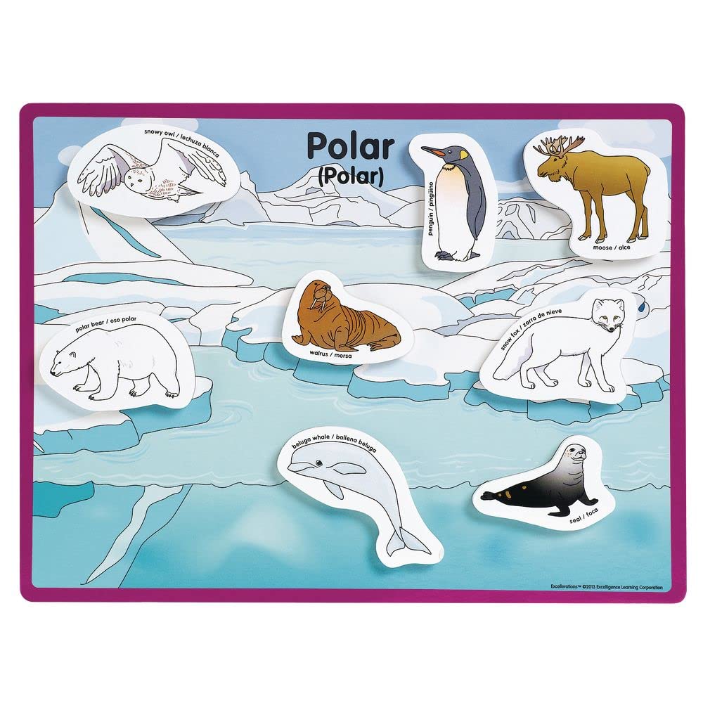 Excellerations Animals In Their Habitats 6 Puzzle Boards Learning Activity Tool For Kids (48 Pieces)