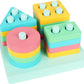 Shinetoy Montessori Toys For 13 Year Old Boys Girls Toddlers, Wooden Sorting & Stacking Toys For Kids Preschool, Educational Bu