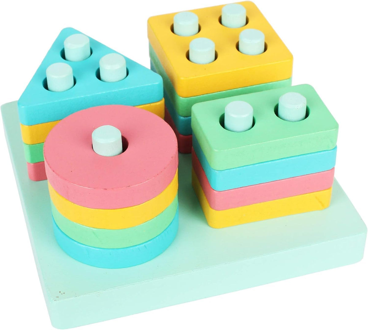 Shinetoy Montessori Toys For 13 Year Old Boys Girls Toddlers, Wooden Sorting & Stacking Toys For Kids Preschool, Educational Bu