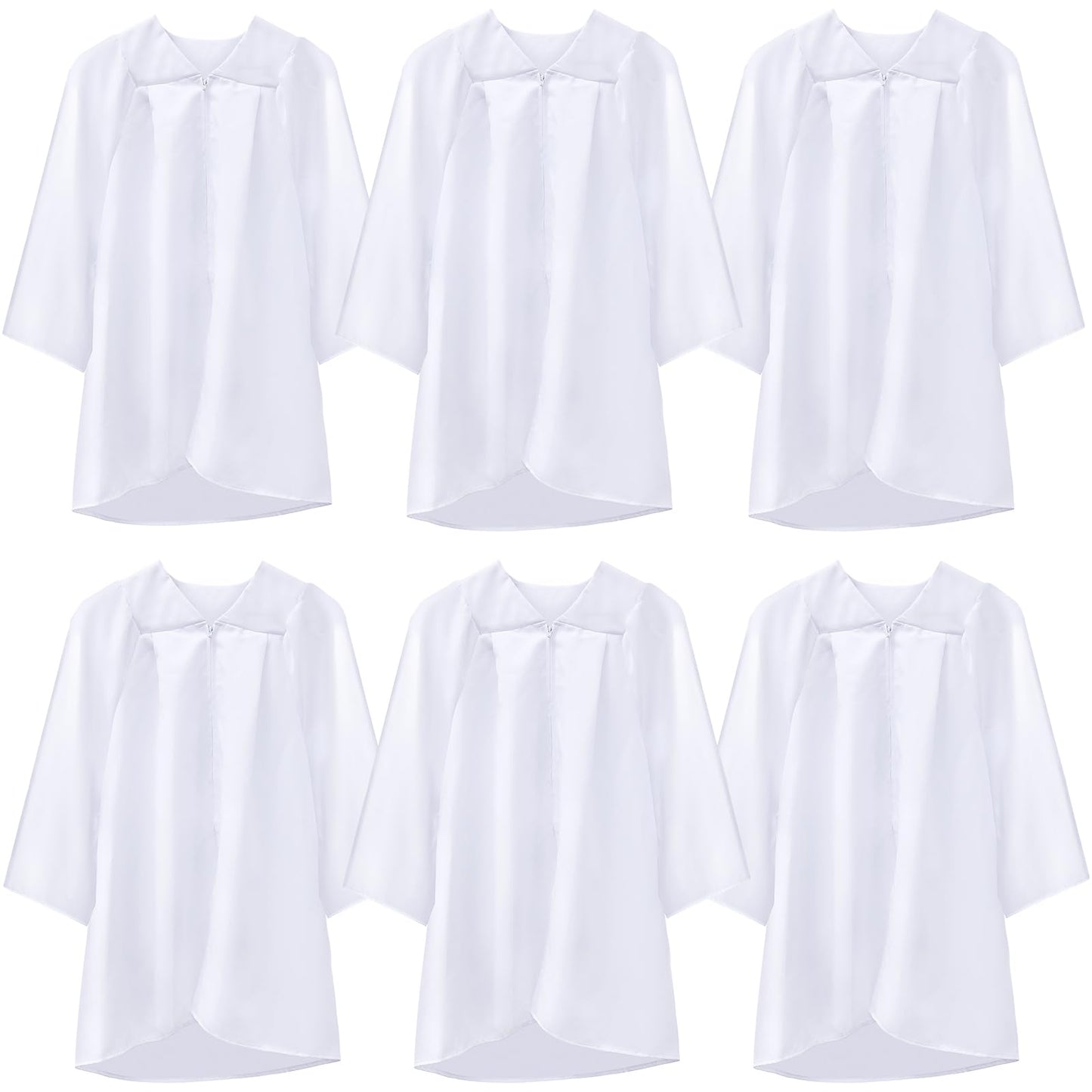 Toulite 6 Pcs Unisex Matte Choir Uniform Kid Judge Gowns Costume For Baptism Graduation Church Event Pastor Halloween Cosplay(Si