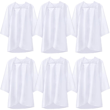 Toulite 6 Pcs Unisex Matte Choir Uniform Kid Judge Gowns Costume For Baptism Graduation Church Event Pastor Halloween Cosplay(Si