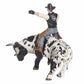 Little Buster Toys Bucking Bull And Rider 2 Pack - Brown Bull W/Rider And Black And White Bull W/Rider