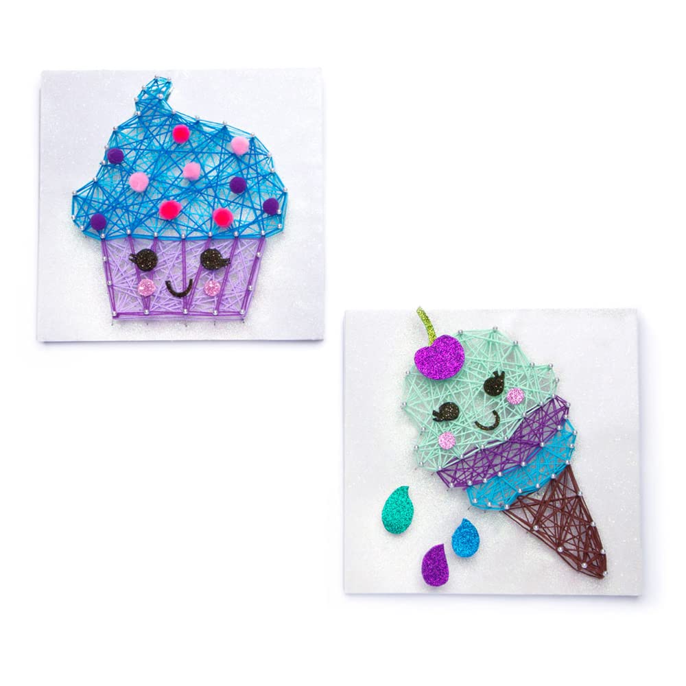 Craft-tastic - String Art Kit - Craft Kit Makes 2 Large String Art Canvases - Desserts Edition