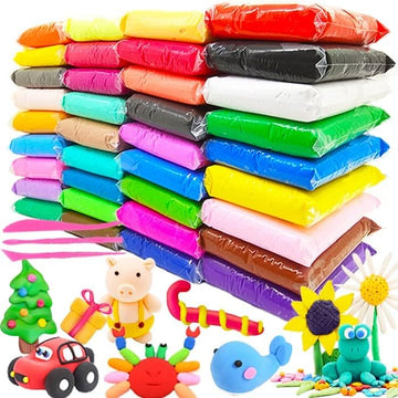 Quakel Air Dry Clay For Kids (Pack Of 12)  NonToxic, Soft & Colorful Magic Modeling Clay Putty Kit  Fluffy Foam Bouncing Clay