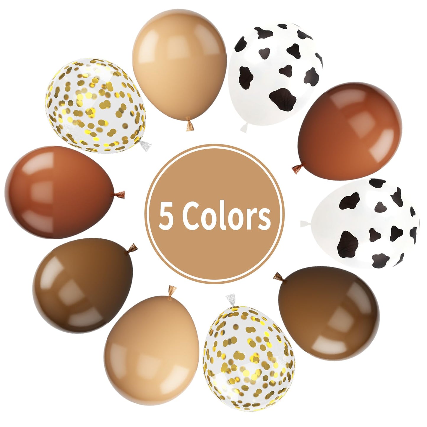 Paready Cow Balloons, 60 Pcs Brown And Cow Print Balloons 12 Inch Neutral Cow Print Party Balloons Brown Beige Latex Balloons Go