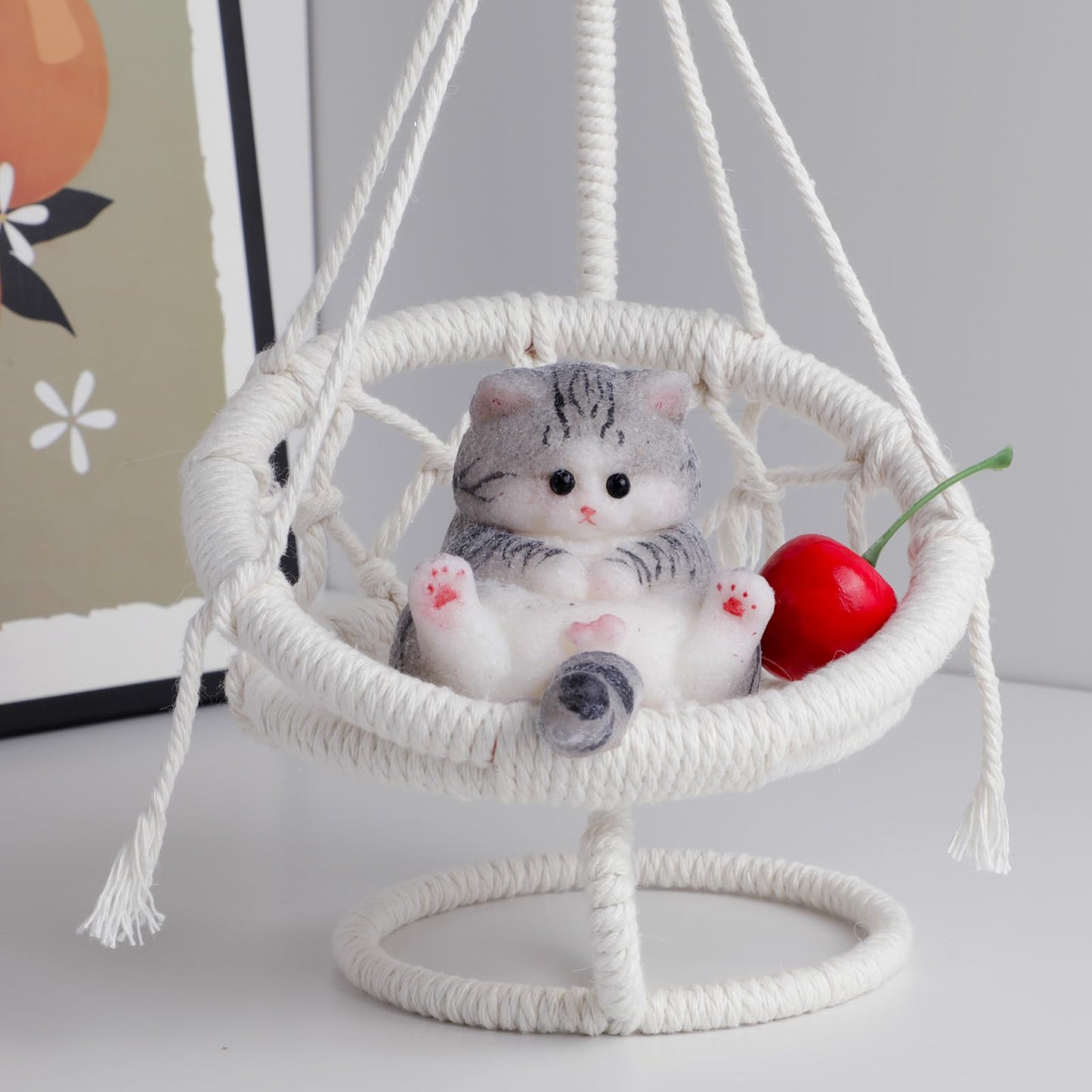 Taba Squishy Cat Kit - Soft Silicone Fat Kitty Toys For Kids Party Favors (Gray)