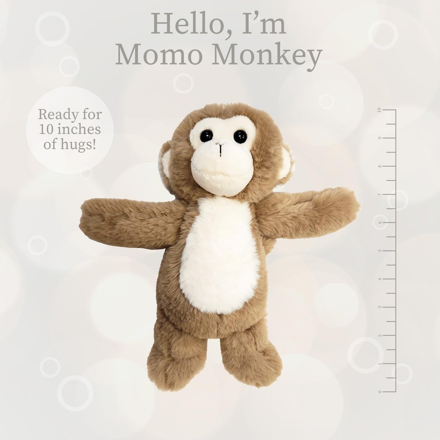 World's Softest Plush MoMo Monkey Stuffed Animal - Medium 10" Huggable Toy, Multicolor, Kid-Friendly Polyester, Model WS01141-0016
