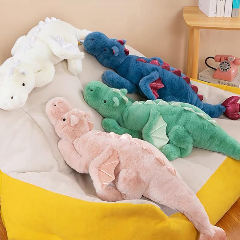 Ololele Dragon Stuffed Animal, 43.3Inches Large Blue Dragon Plush Toy For Kids And Adults
