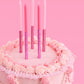xo, Fetti 10 Pink Glitter Party Cake Candles Tall Thin - 10 Pcs | Bachelorette Party, Birthday Girl Gift, Fun Cake Decoration Su