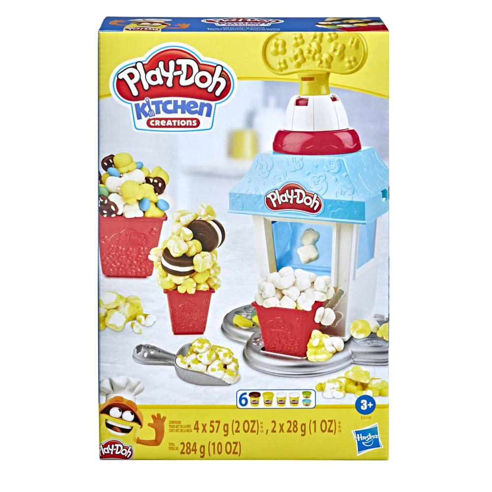 Play-Doh Kitchen Creations Popcorn Party Play Food Set With 6 Non-Toxic Cans