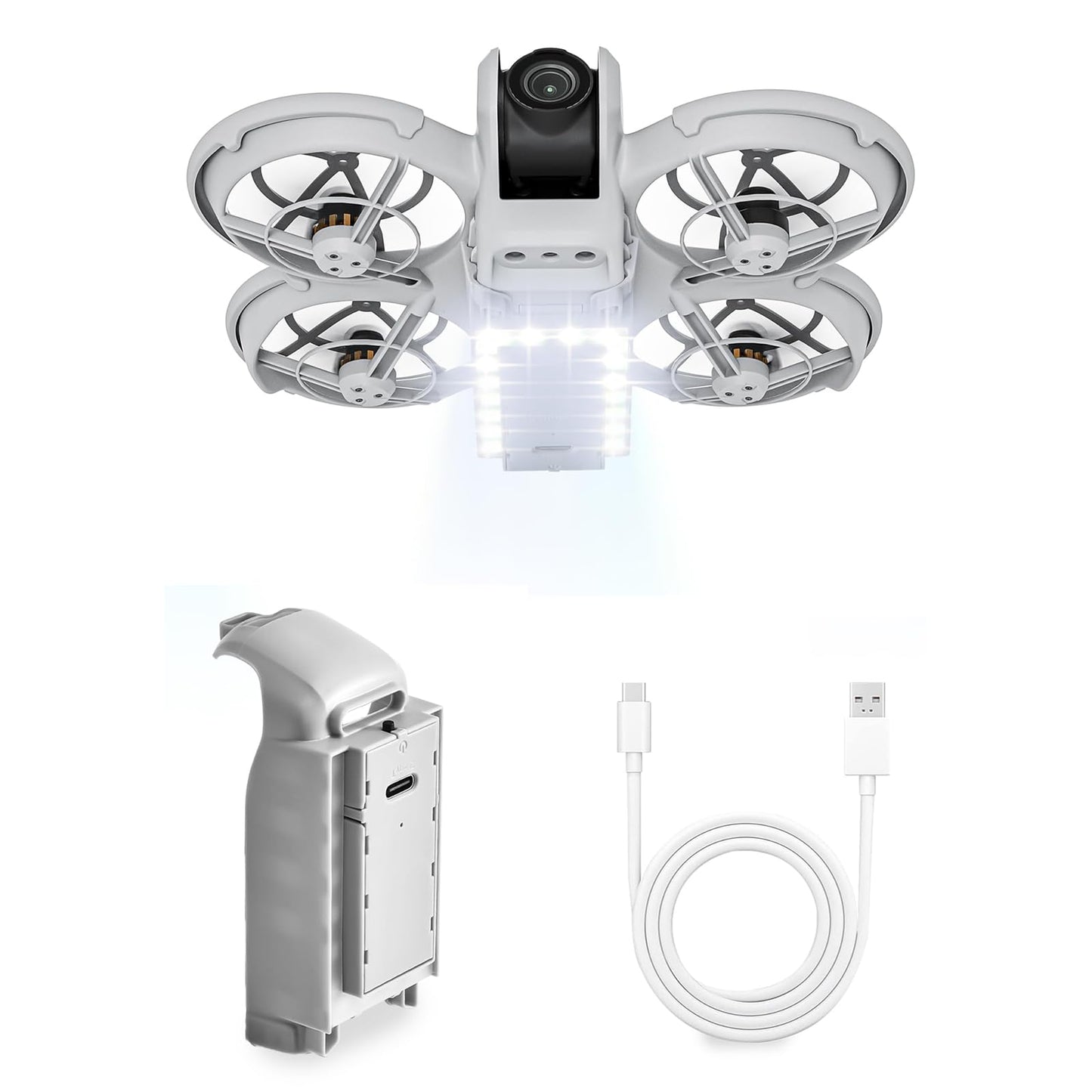 Ydw Neo Night Light Landing Gear - Battery Protector For Dji Neo Accessories Led Light Landing Legs Battery Protectors 2 In 1 Ki