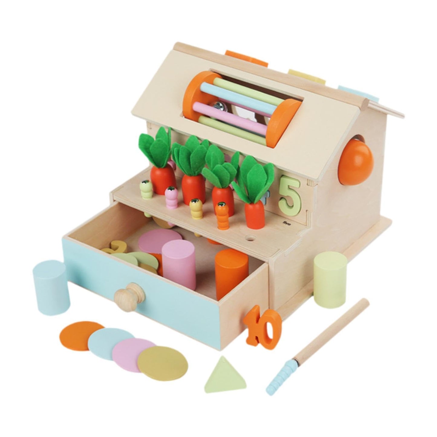 Ujeavette Montessori Wooden Toys Puzzle Fishing Game For Preschool Toddlers Boys Girls