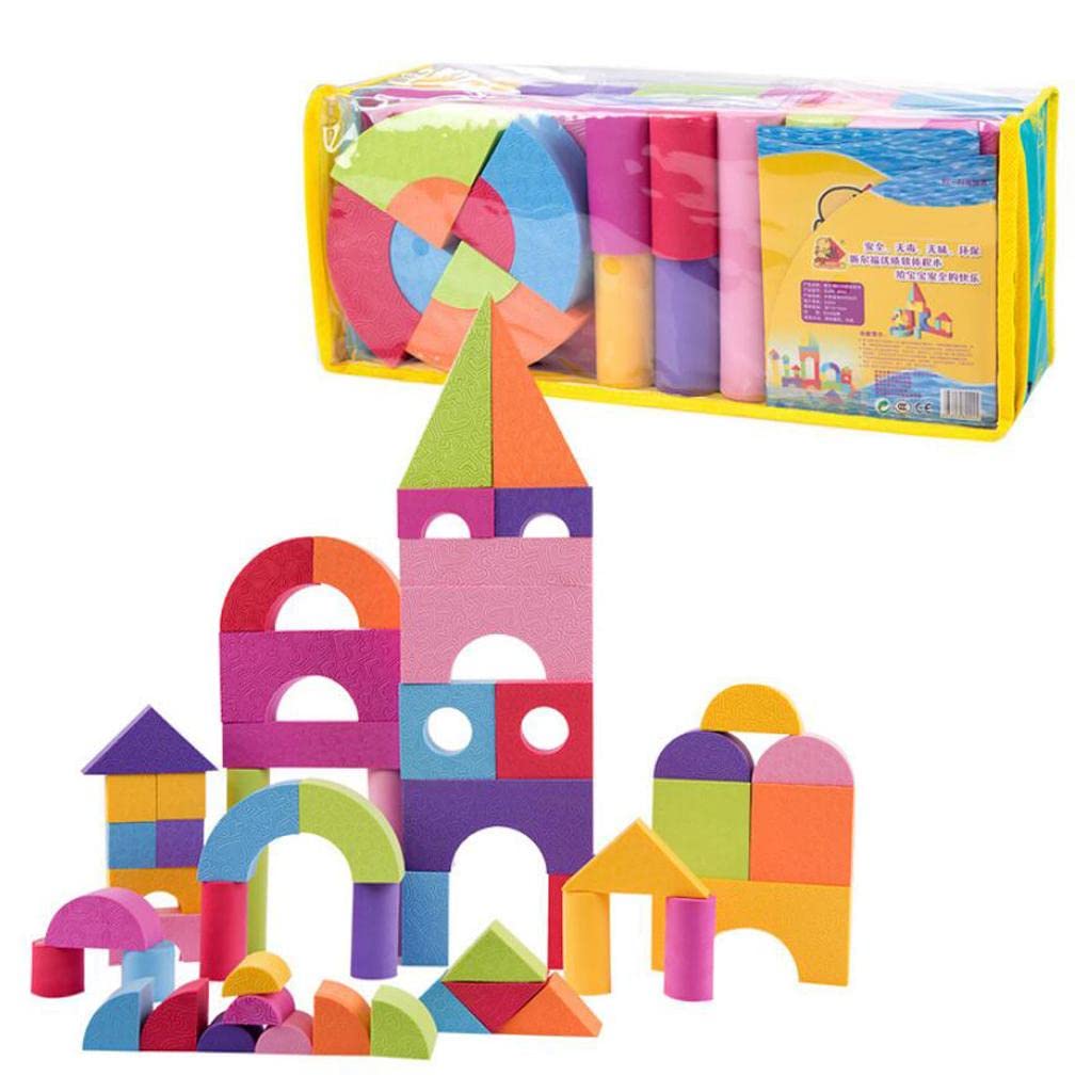 Merishopp Set Of 50 Pieces Kids Eva Foam Building Blocks Kid Educational Assembled Toy| Educational Toy For Kids | Fun & Learnin