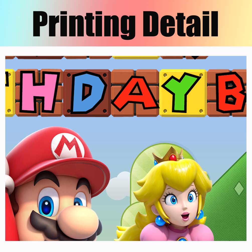 Ericbackdrop Super Mario Birthday Party Backdrop 5x3 ft Plastic FBB-LF-415
