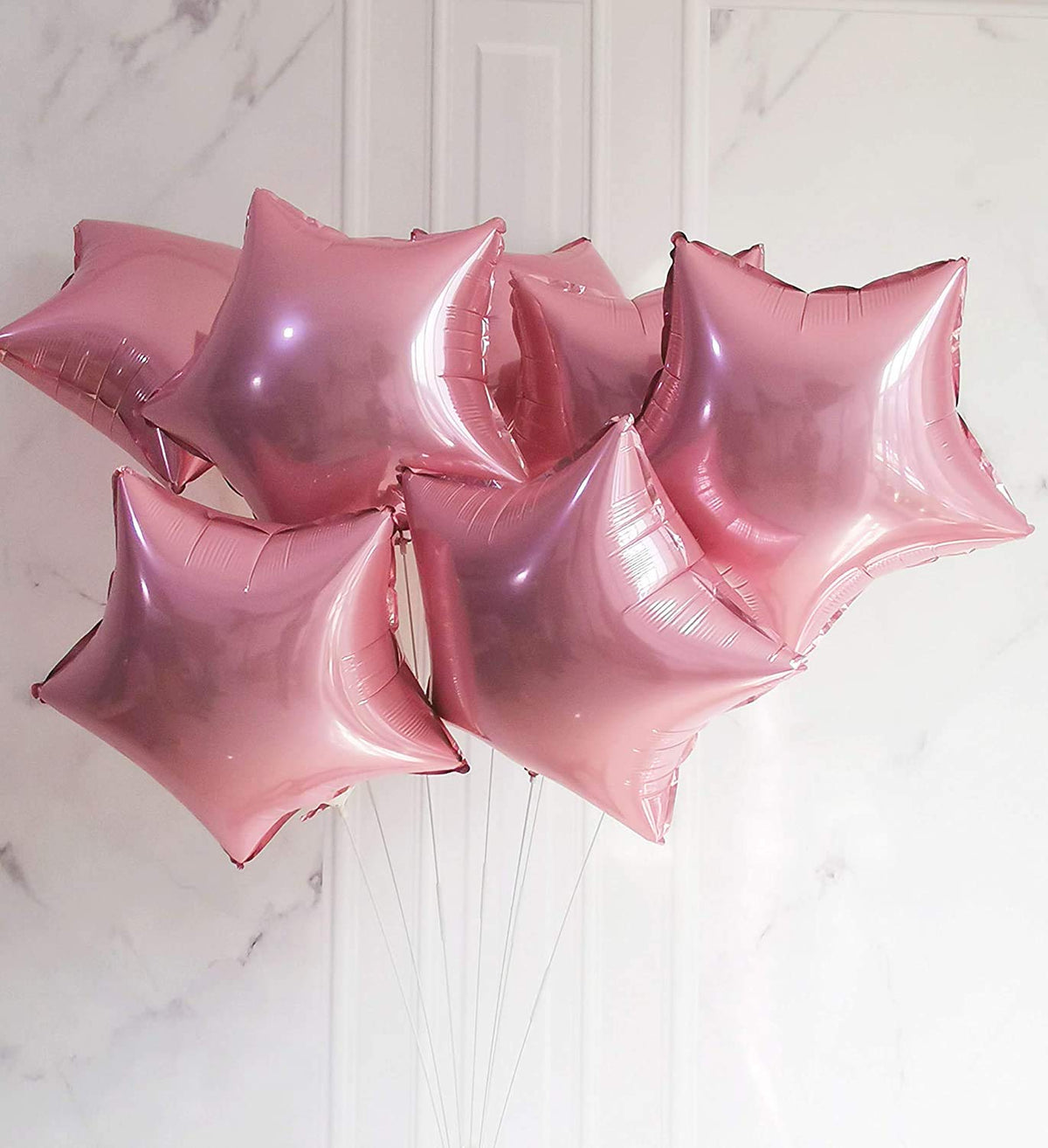 GRAND SHOP 50719 Star Shape 18 Inch Foil Balloons  Silver (Pack of 5)