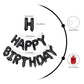 Yungsun Black Happy Birthday Balloons Banner, 16 Inch Reusable 3D Letter Aluminum Foil Inflatable Letter Balloon Sign For Party