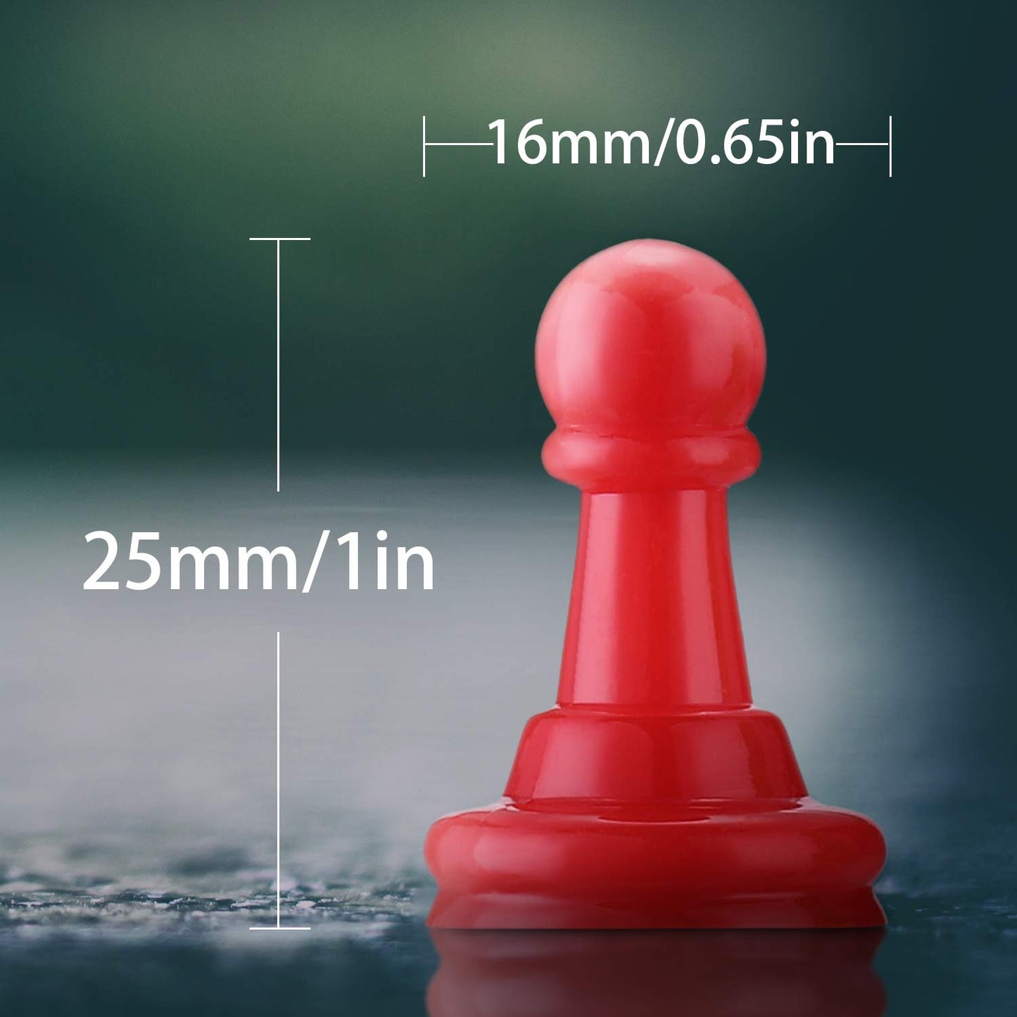 Shappy 32-Piece Multicolor Plastic Pawn Game Set for Board Games - 1 Inch Red Markers