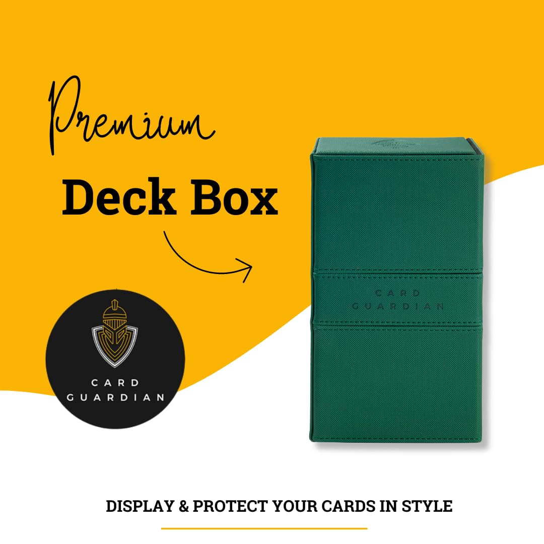 Card Guardian - Premium Double Deck Box (Green) For 200+ Cards Trading Card Games Tcg Perfect For Magic The Gathering (Mtg), Commander Deck, Yugioh Deck Box, Sports Card Storage Boxes