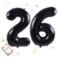 Smlpuame 40 Inch Number Balloon 0-9 Black Large Number 26 Balloons,Digital Balloons For Birthday Party Celebration Decorations S