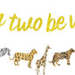 Sursurprise Born Two Be Wild Banner Gold Glitter Animal Print Cheetah Garland, Jungle Safari Theme Wild Two Second Birthday Part