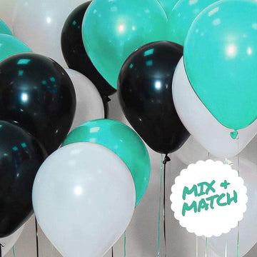 Prextex 75 Emerald Green Party Balloons 12 Inch Emerald Balloons With Matching Color Ribbon For Themed Party Decoration, Weddings, Baby Shower, Birthday Parties Supplies Or Arch Décor - Helium Quality