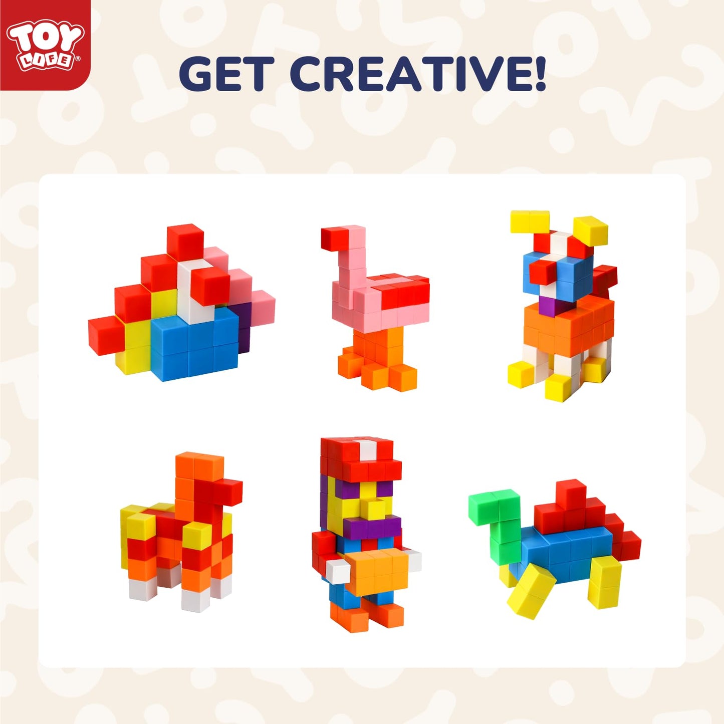 Toy Life 64 Pcs Magnetic Building Blocks For Toddlers Age 3-5 - Magnetic Blocks For Kids Ages 3-8 - Preschool Creative Stem Building Toys