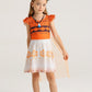 Wonderbabe Girls Adventure Costume Princess Moan Dress Up Birthday Halloween Outfit Dress For Little Girls With Cape Size 5-6T
