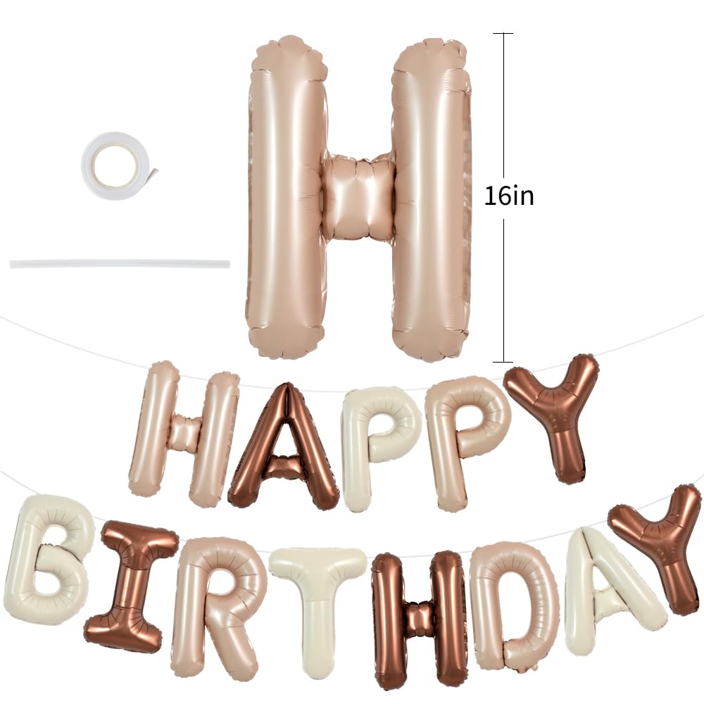 Toniful Happy Birthday Balloons Banner 16 Inch Mylar Foil Letters Birthday Sign Reusable For Girls Boys Kids & Adults Birthday P