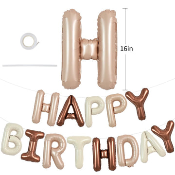 Toniful Happy Birthday Balloons Banner 16 Inch Mylar Foil Letters Birthday Sign Reusable For Girls Boys Kids & Adults Birthday P