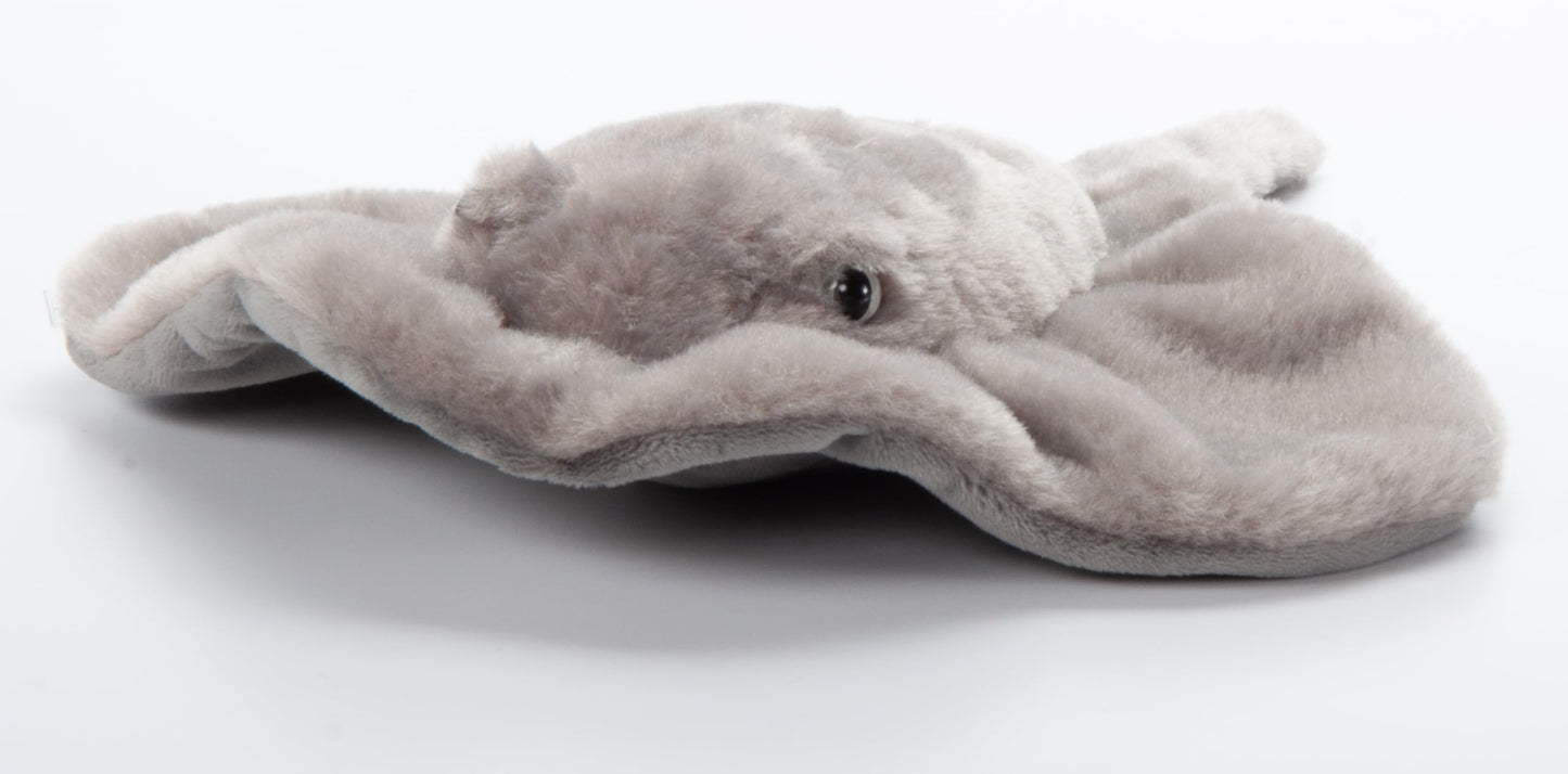 The Petting Zoo Stingray Plush Toy, 15 Inch Grey Stuffed Animal, Recycled Plastic, Model 321107, Ocean Animals Gift for Kids
