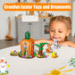 Jarsant Easter Bunny Carrot House Building Set, 2 Rabbits, Chick, Colorful Easter Egg and Basket Toy, Brickheadz Pets Building B