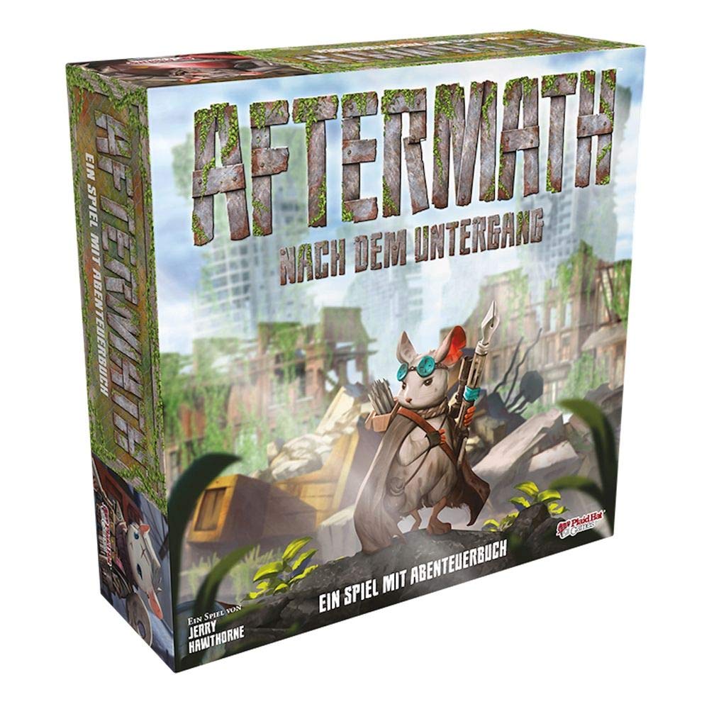 Aftermath: an Adventure Book Game - Survive a Post-Human World as Resourceful Rodents! Narrative Game for Kids & mature-themeds  Ages 14+  1-4 Players  60-120 Minute Playtime  Made by Plaid Hat Games