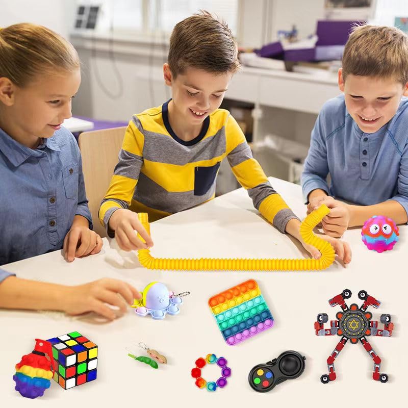 25 Pieces Large Fidget Mystery Box for Kids Girls & Boys - Fun Sensory Fidget Toys Bulk Variety Pack for Toddlers - Fidget Prize