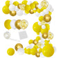 Yellow White Gold Balloon Garland Kit, 122Pcs White And Yellow Balloons Metallic Gold Confetti Balloons For Spring Theme Lemon G