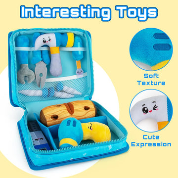 teytoy My 1st Toolbox Playset, Baby Tool Set for 1 Year Old, Pretend Play Construction Toy with Zippered Tool Box, Montessori St