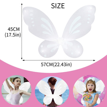 Nenmatte Fairy Girls Wings,Fairy Butterfly Wing For Birhday Party,Sparkle Angel Wings Halloween Costume Dress Up For Kids Women