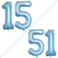 Goer Number 15 Balloons For 15Th Birthday Sweet 15 Party Decorations,42 Inch Jumbo Foil Helium 51 Balloons For 51St Birthday Party Decoration (Light Blue)