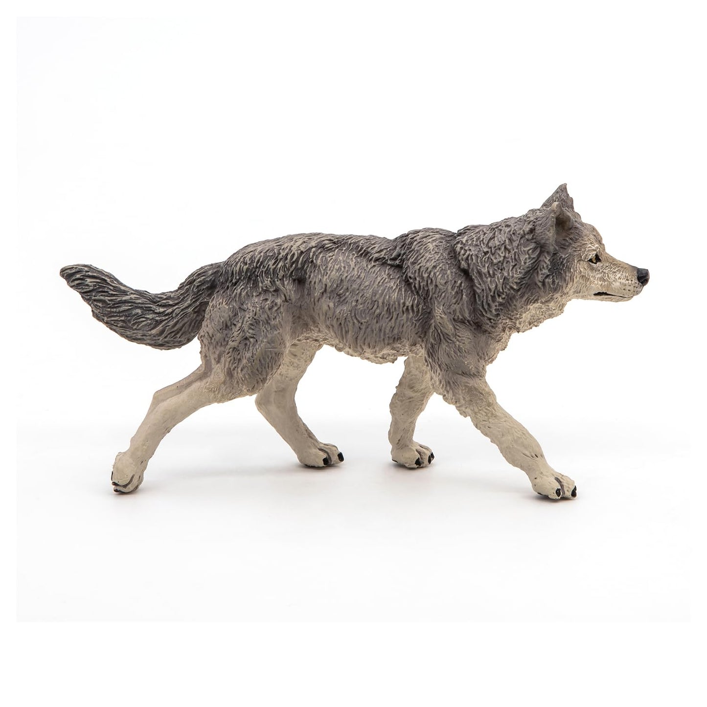Papo Wild Animal Kingdom Grey Wolf Figurine, Hand-Painted, 6cm, Plastic, Multicolor, Model 53012, Collectible for Ages 3+