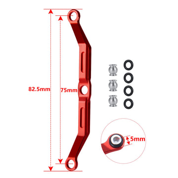 RCLIONS Aluminum Steering Link for 1/18th TRX4M RC Crawler Car Upgrades (Red)