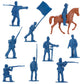 Haptime Civil War Army Men Set (42 Pcs), American Civil War Toys, Plastic Army Men Action Figures, Including Flagman, Knight, Soldier, Perfect For School Project Dioramas, Revolutionary War Toys