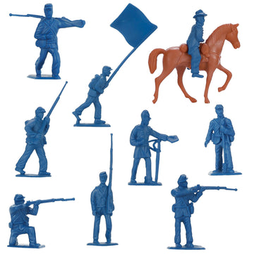 Haptime Civil War Army Men Set (42 Pcs), American Civil War Toys, Plastic Army Men Action Figures, Including Flagman, Knight, Soldier, Perfect For School Project Dioramas, Revolutionary War Toys