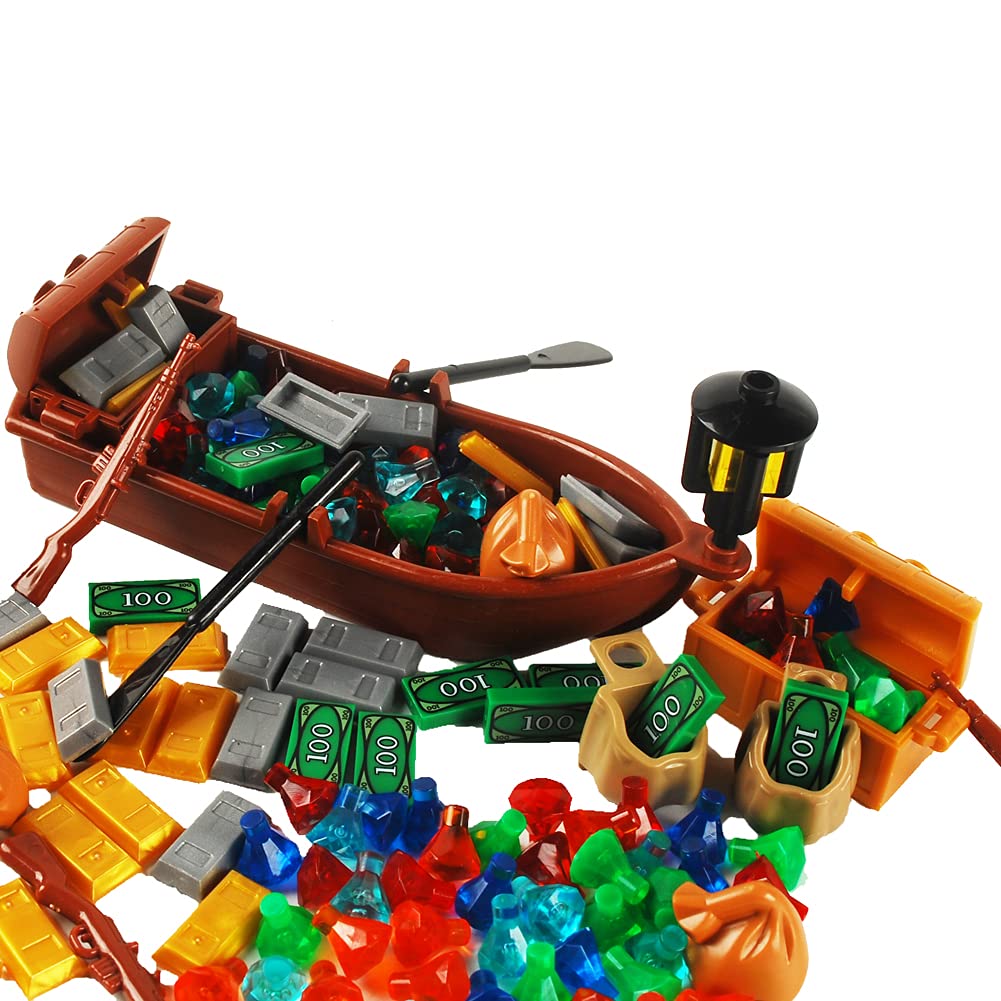 BAENRCY 160pcs Pirate Building Blocks Sencery Accessories Treasure Chest Set Building Bricks Kit DIY Building Set Compatible All Major Brands