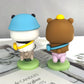 Yokushi 2 Pcs Bubu And Dudu Bears Car Dashboard Decorations, Cute Cartoon Statue Bears Panda Figurine Office Desk Decor For Deco