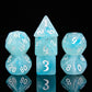 7PCS Polyhedral DND Dice, D&D Dice Set Filled with White and Blue Swirls for Role Playing Dice Games as DND RPG MTG Table Games