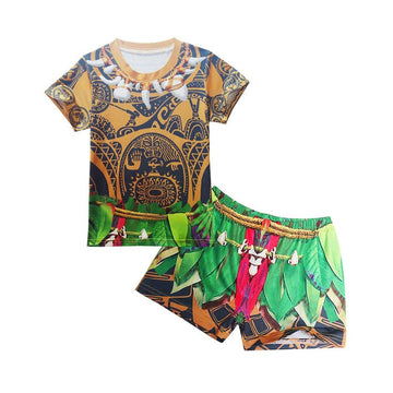 Big Eyes Fish Maui Kids Costume Kid Maui Tattoo Shirt Short Set Novelty Short Sleeves Shirt And Pants Kids Graphic Clothing Sets