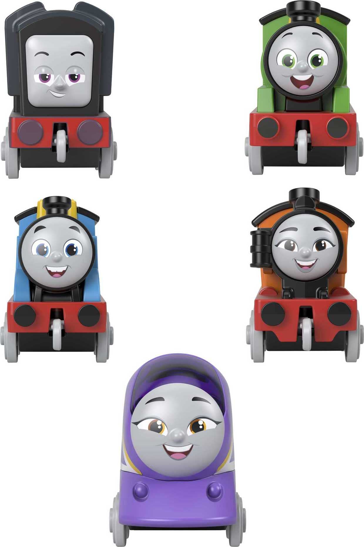 Fisher-Price Thomas & Friends Engine Pack - Set of 5 Push-Along Toy Trains for Kids, Multi Color, Ages 3+ (Model HBY23)
