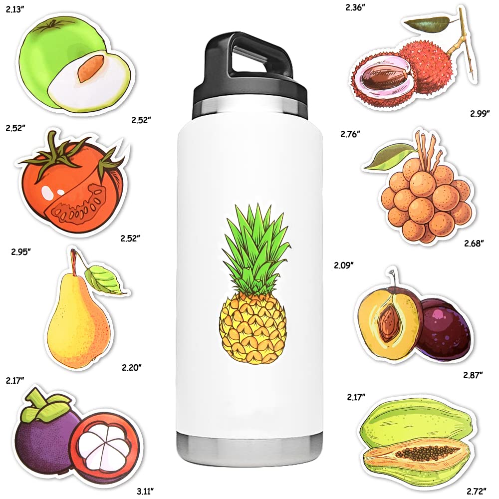 SUSIHI Vinyl Cute Fruit Stickers for Kids - 50 Pcs Water Bottle & Laptop Decor, Fruit Theme