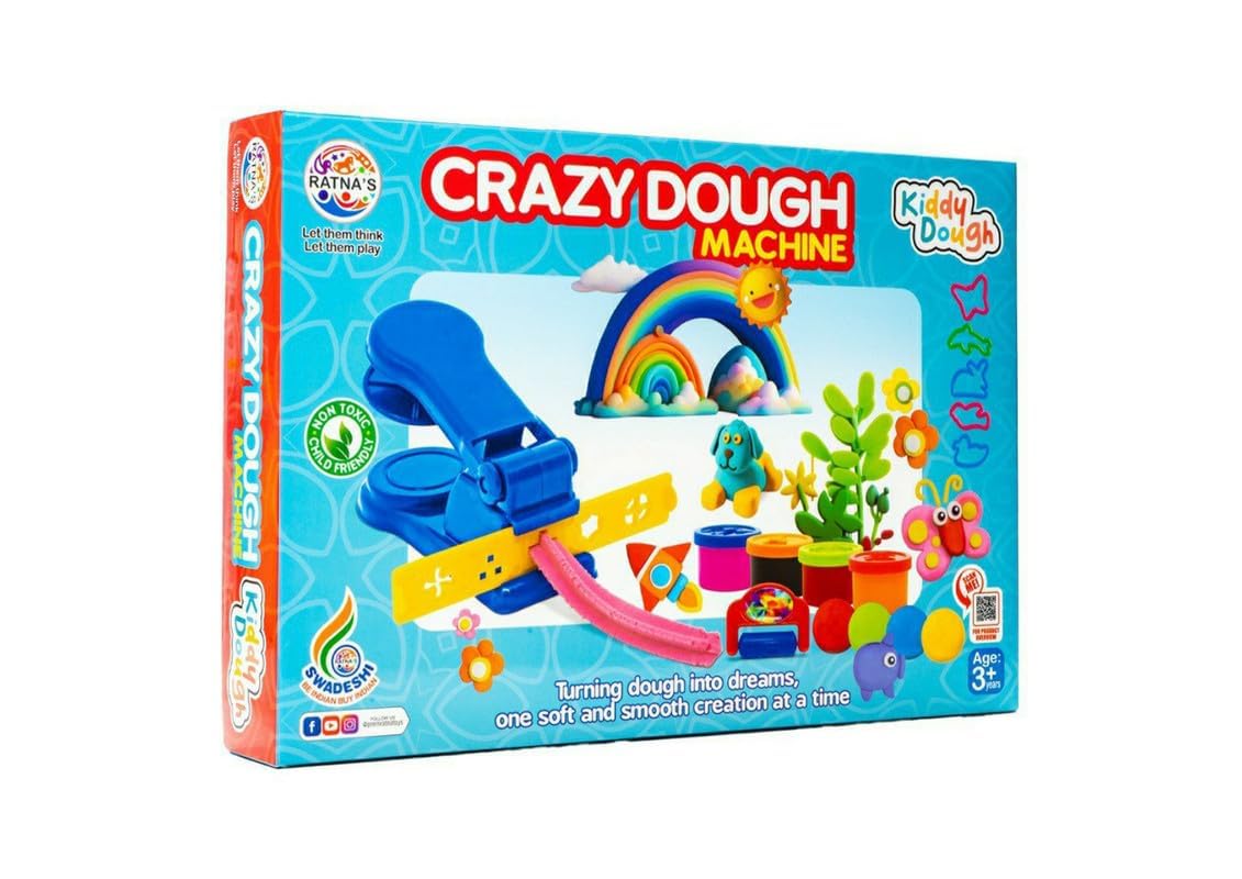 Space Enterprises Art & Craft Dough Clay Set With Extruder Machine, Moulding & Modeling Kit For Kids, Creative Learning Toy, Sof